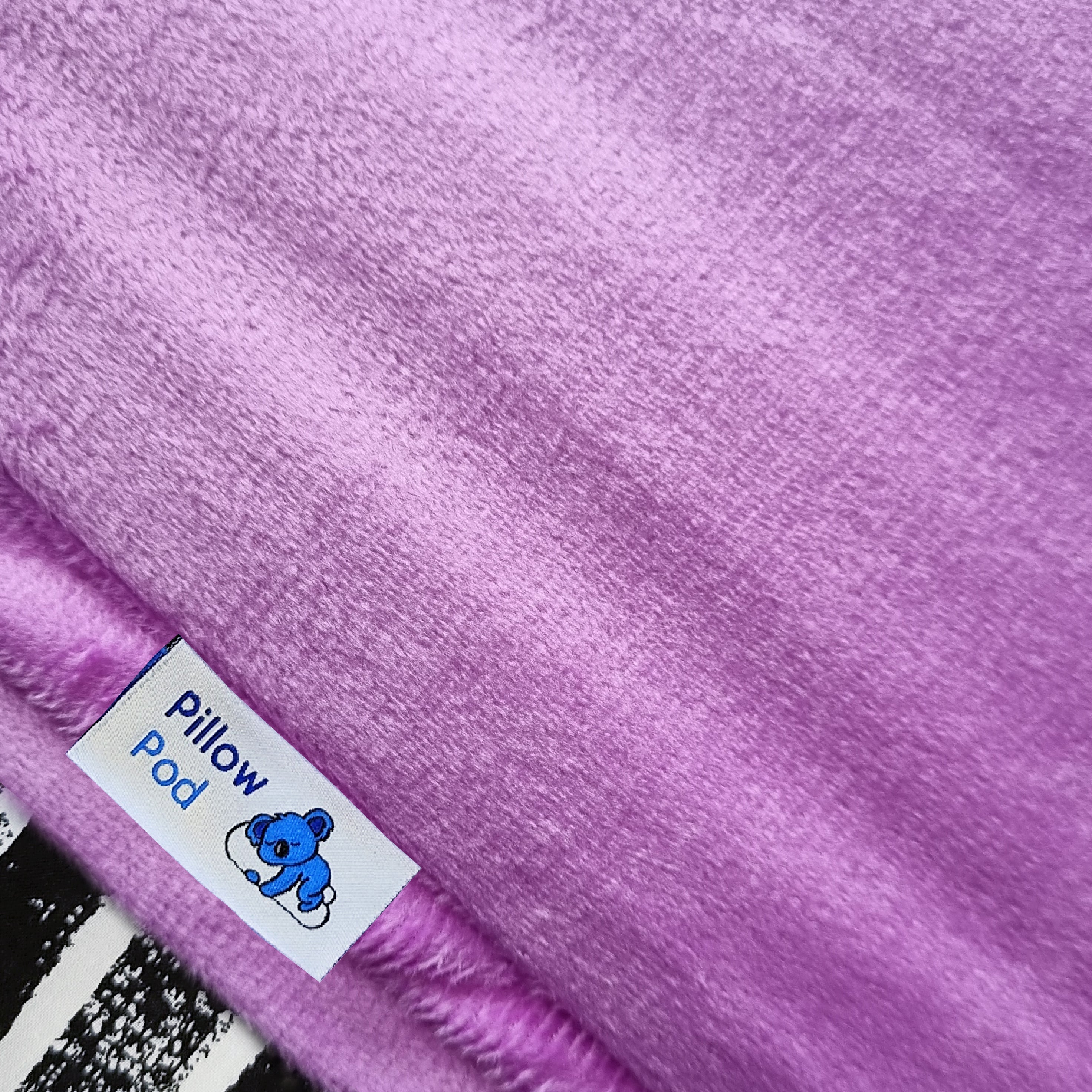 Lilac Velvet Pillow Pod Case Close Up with Tag
